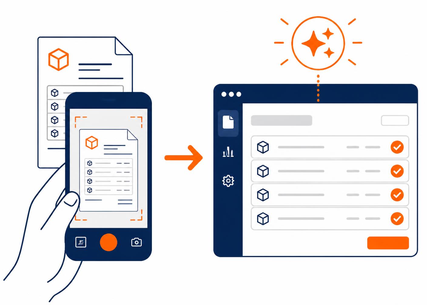 Carico con AI — anteprima dell'interfaccia ilmaga CRM